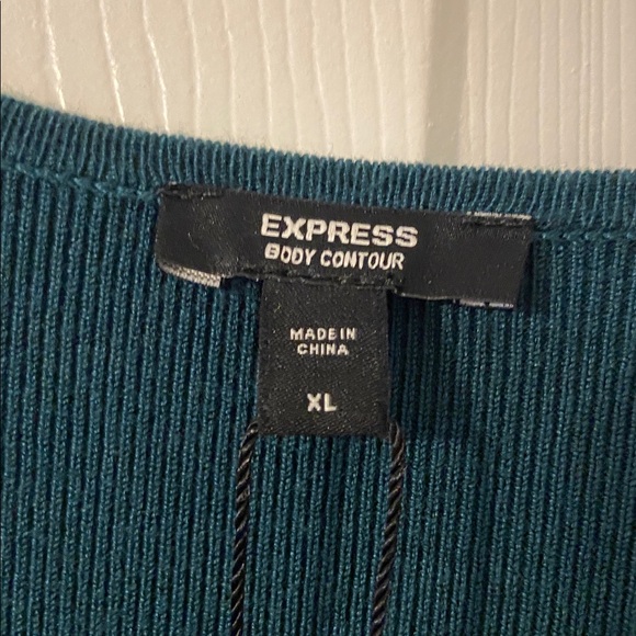 Express Teal Long Sleeve Dress size XL brand new length 47” bust 38/40” - Picture 3 of 9